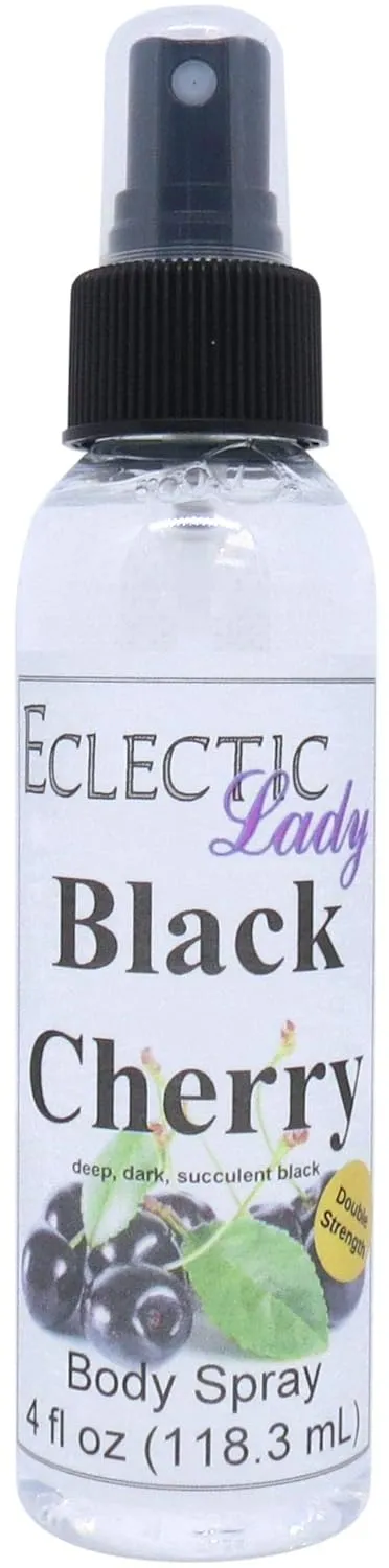 Eclectic Lady Black Cherry Body Spray, Double Strength, 4 ounces, Body Mist for Women with Clean, Light & Gentle Fragrance, Cologne with Soft, Subtle Aroma For Daily Use