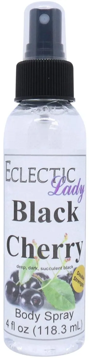 Eclectic Lady Black Cherry Body Spray, Double Strength, 4 ounces, Body Mist for Women with Clean, Light & Gentle Fragrance, Cologne with Soft, Subtle Aroma For Daily Use