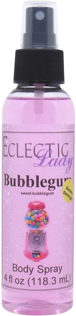 Eclectic Lady Bubblegum Body Spray, Double Strength, 4 ounces, Body Mist for Women with Clean, Light & Gentle Fragrance, Cologne with Soft, Subtle Aroma For Daily Use