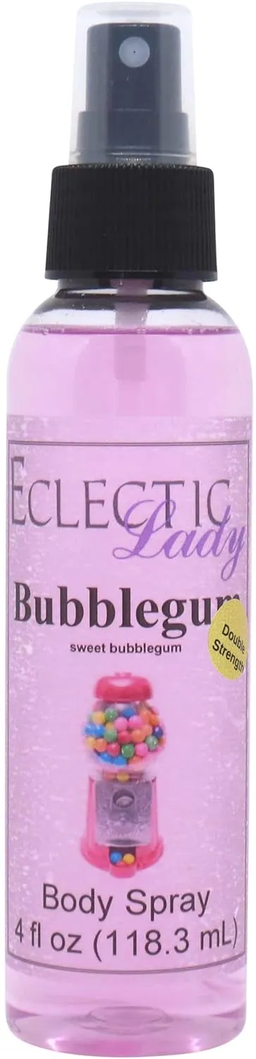 Eclectic Lady Bubblegum Body Spray, Double Strength, 4 ounces, Body Mist for Women with Clean, Light & Gentle Fragrance, Cologne with Soft, Subtle Aroma For Daily Use