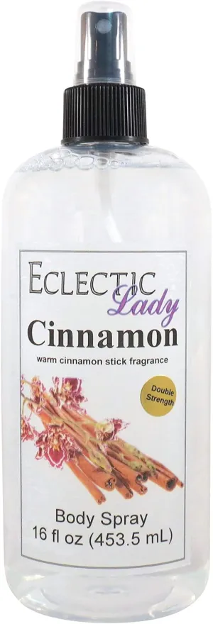 Eclectic Lady Cinnamon Body Spray, Double Strength, 16 ounces, Body Mist for Women with Clean, Light & Gentle Fragrance, Cologne with Soft, Subtle Aroma For Daily Use