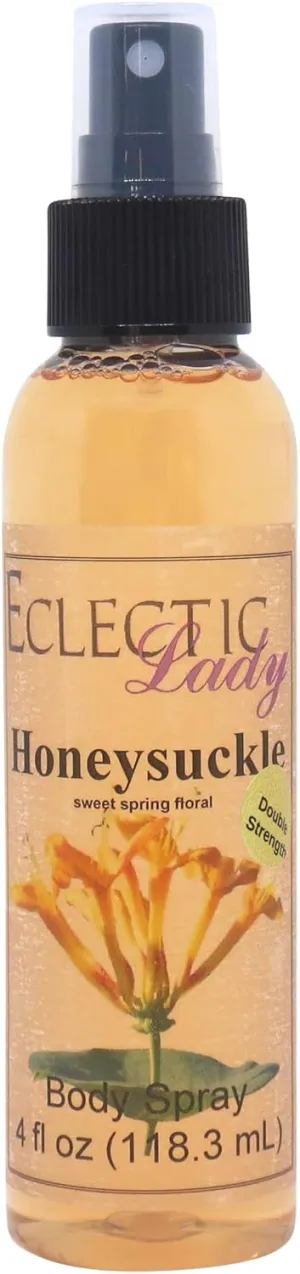 Eclectic Lady Honeysuckle Body Spray, Double Strength, 4 ounces, Body Mist for Women with Clean, Light & Gentle Fragrance, Cologne with Soft, Subtle Aroma For Daily Use
