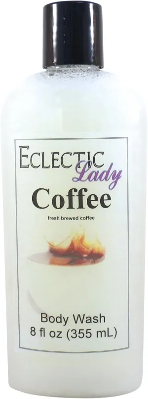 Eclectic Lady Liquid Pearl Body Wash - Coffee Scent 3-in-1 Use For Bubble Bath, Hand Soap & Body Wash, Phthalate-Free Coffee Fragrance, Handcrafted in USA (8 oz)