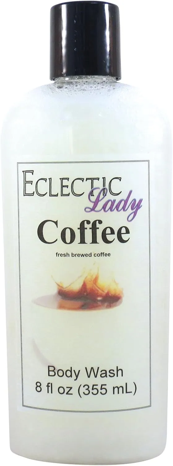 Eclectic Lady Liquid Pearl Body Wash - Coffee Scent 3-in-1 Use For Bubble Bath, Hand Soap & Body Wash, Phthalate-Free Coffee Fragrance, Handcrafted in USA (8 oz)