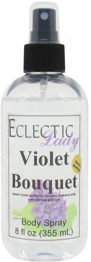 Eclectic Lady Violet Bouquet Body Spray, Double Strength, 8 ounces, Body Mist for Women with Clean, Light & Gentle Fragrance, Cologne with Soft, Subtle Aroma For Daily Use