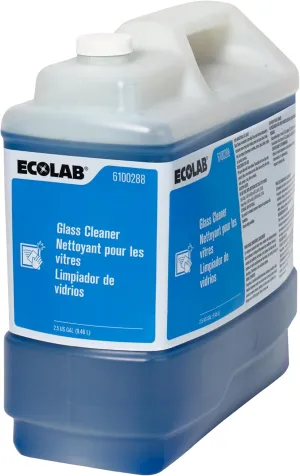 Ecolab 6100288 Glass Cleaner 2.5 Gallons Resealable Jug/Bottle - One (1) Unit per Order