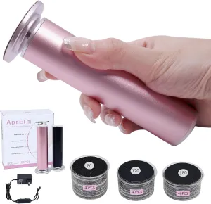 Electric Foot Callus Remover with 3-Sizes 120pcs Sandpaper Discs, 4.8IN Professional 800RPM Aluminum Callus Remover for Feet Dead Skin (Pink Pro)