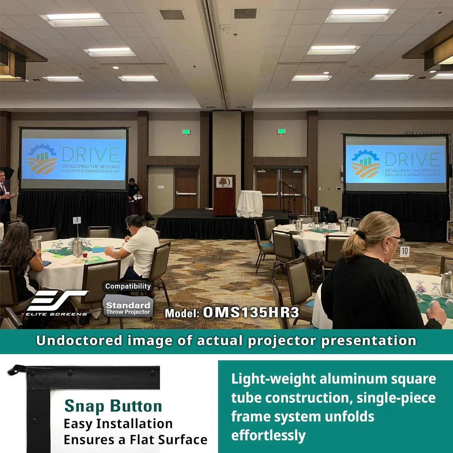 Elite Screens Yard Master 2, 110-inch Outdoor Portable Fast Folding Projector Screen w/ Stand 16:9, 8K 4K Ultra HD 3D Movie Theater Cinema REAR Projection, OMS110HR3, US Based Company 2-YEAR WARRANTY
