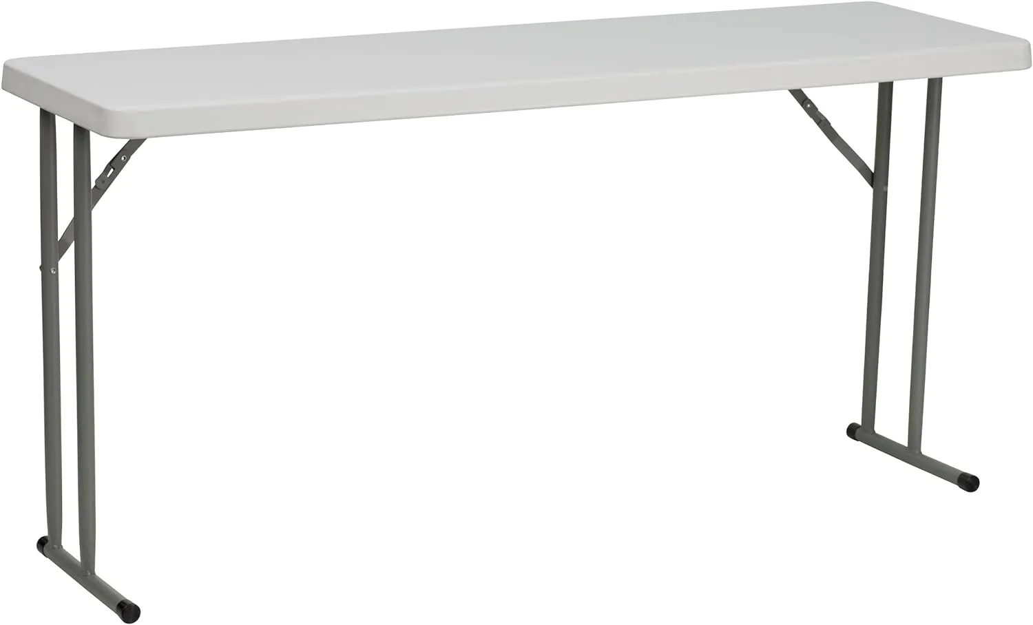 EMMA   OLIVER 5-Foot Rectangle Granite White Plastic Folding Training/Seminar Table