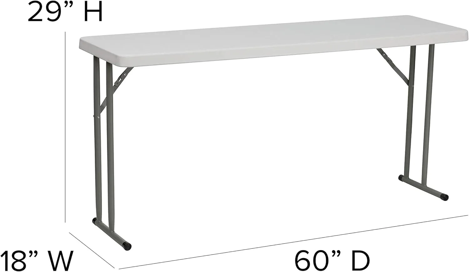 EMMA   OLIVER 5-Foot Rectangle Granite White Plastic Folding Training/Seminar Table