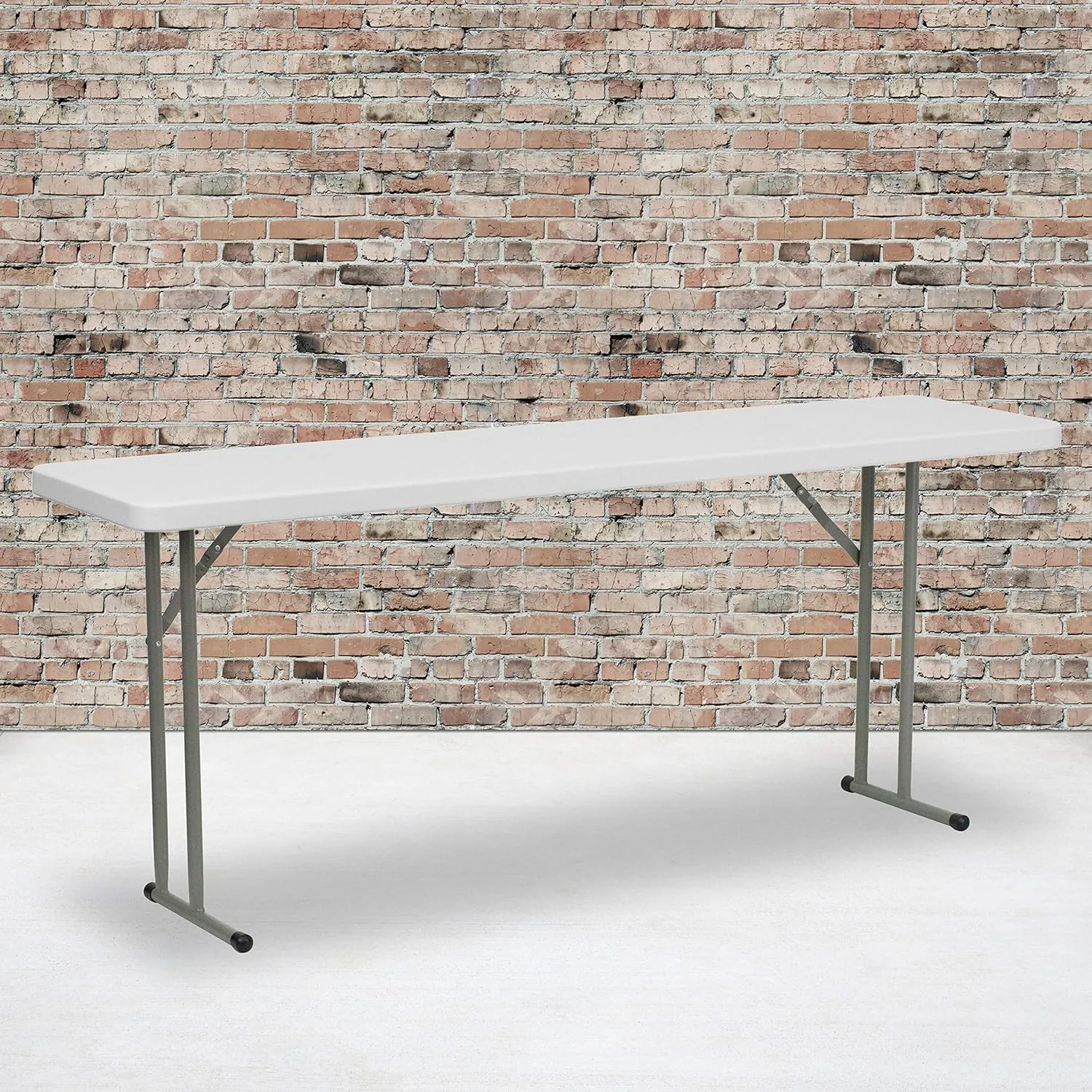 EMMA   OLIVER 6-Foot Granite White Plastic Folding Training and Event Table
