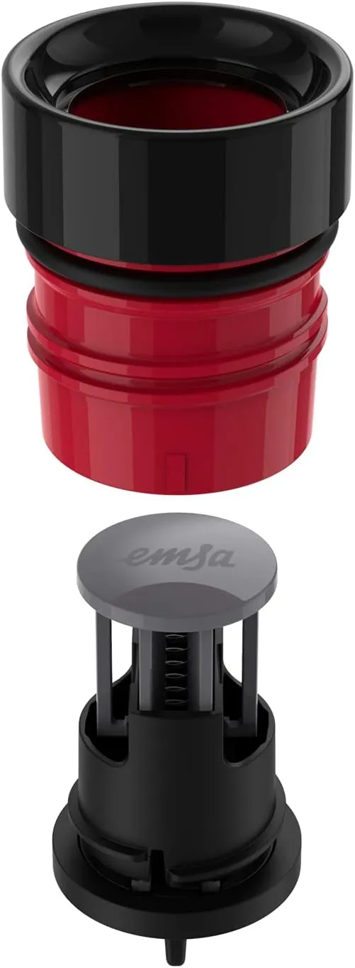 Emsa, BluDrop Water Bottle, 0.5L Capacity, 18/10 Stainless Steel Thermal Bottle, 100% Airtight and BPA Free with Quick-Press Closure, Soft-Touch Coating, Coral