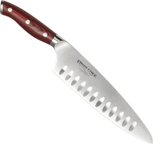 Ergo Chef Crimson Series 8” Chef’s Knife - Forged High Carbon X50CrMoV15 German Stainless Steel Blade with Ergonomic G10 Handle for Precision Cutting