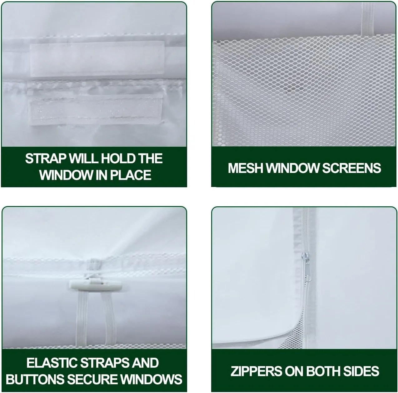 Eurmax USA Full Zippered Walls for 10 x 10 Easy Pop Up Canopy Tent,Enclosure Sidewall Kit with Roller Up Mesh Window and Door 4 Walls ONLY,NOT Including Frame and Top (White)
