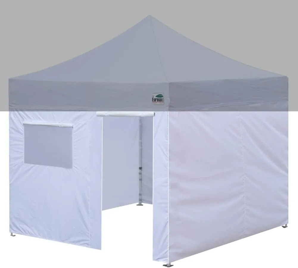 Eurmax USA Full Zippered Walls for 10 x 10 Easy Pop Up Canopy Tent,Enclosure Sidewall Kit with Roller Up Mesh Window and Door 4 Walls ONLY,NOT Including Frame and Top (White)