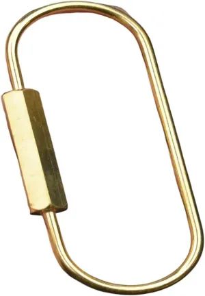 Extra Large and Small Solid Brass Wire Wrap Run Course Oval Screw Lock Carabiner Key Ring Keychain DIY Housewarm Gift