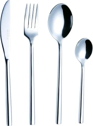 EXZACT Flatware Set 24-Piece, Silverware Hand-Forged Stainless Steel, Service for 6 Includes 6 Dinner Forks, 6 Knives, 6 Tablespoons, 6 Teaspoons – Mirror Polished, Dishwasher Safe