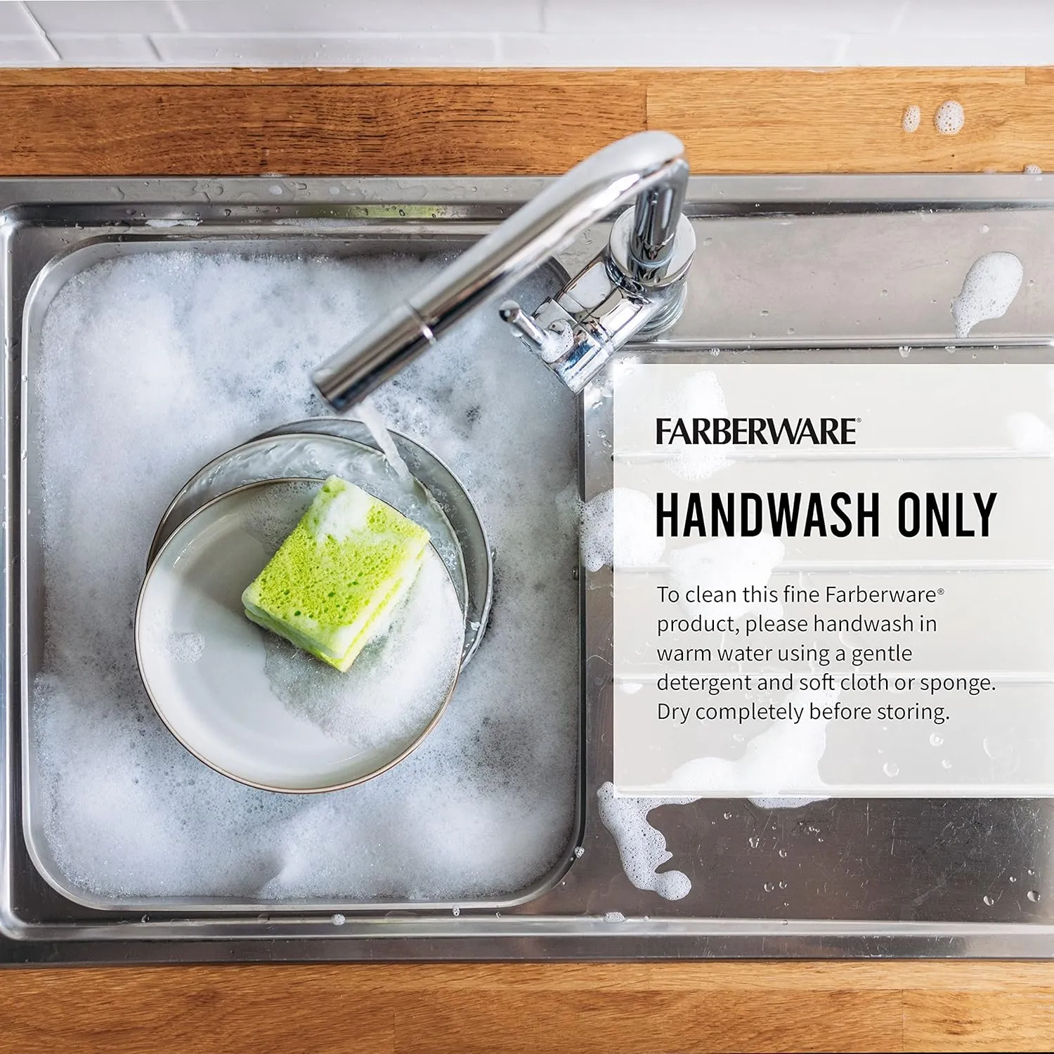 Farberware Edgekeeper Stainless Steel Block Set with Built in Knife Sharpener, 16-piece, Natural