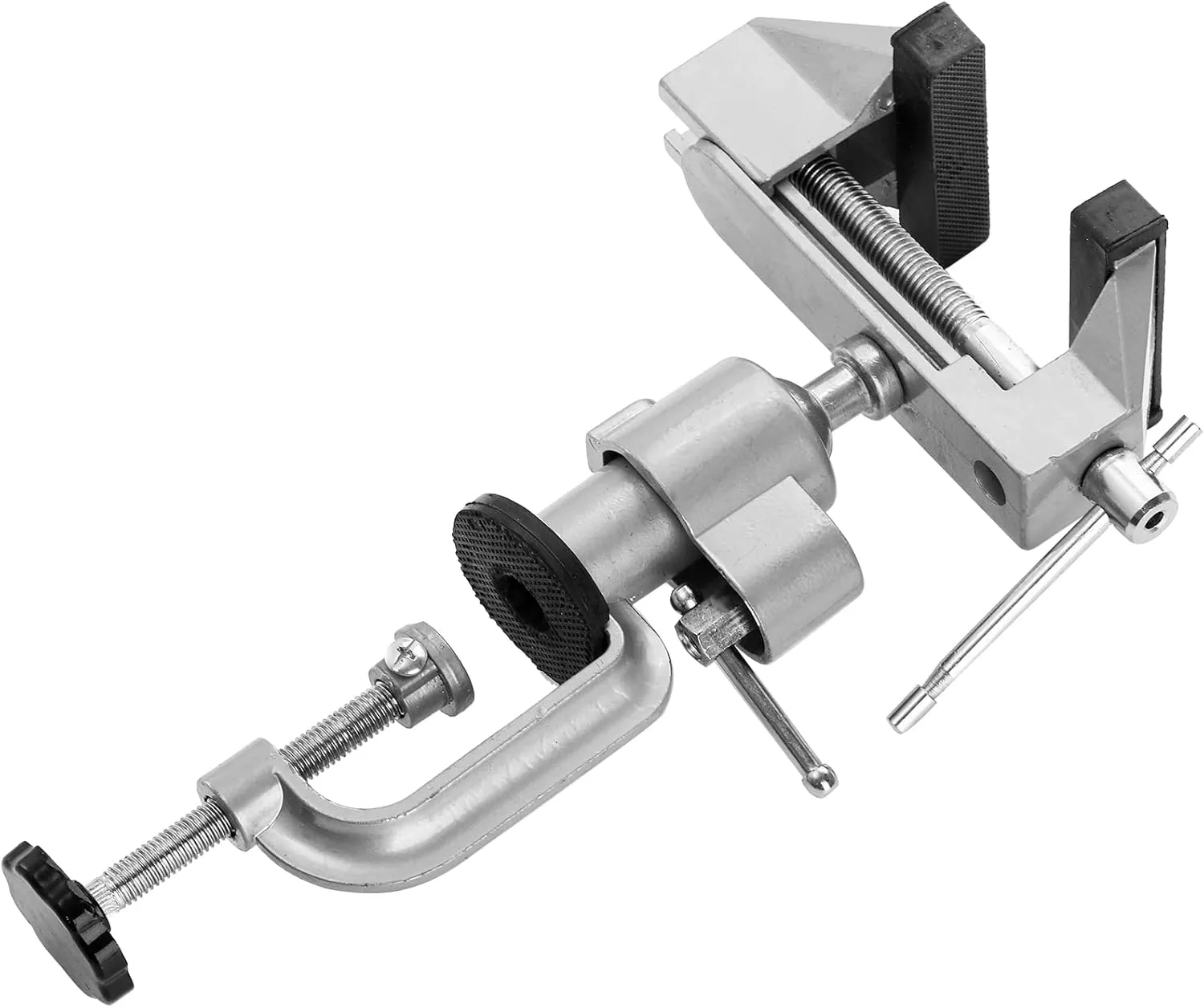 Fasmov Swivel 3" Universal Table Vise Tilts Rotate 360° Universal Work, Portable Work Bench Vise for Drilling, Woodworking, Painting, Jewelry Making, Mental Working, Electronics Soldering