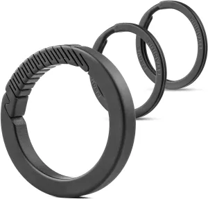 FEGVE Carabiner Keychain Clip with 2 Key Rings, Titanium Quick Release Keychain Small Carabiner Clip for Keys