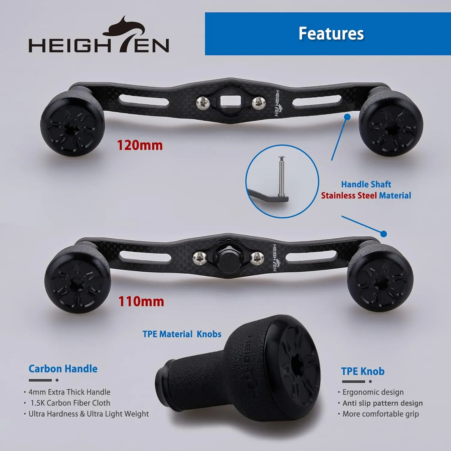 Fishing Reel Handle for Shiman0 Daiwa Abu Garcia Penn Kaking Lew's Baitcasting Reel Power Handle Crank Accessory