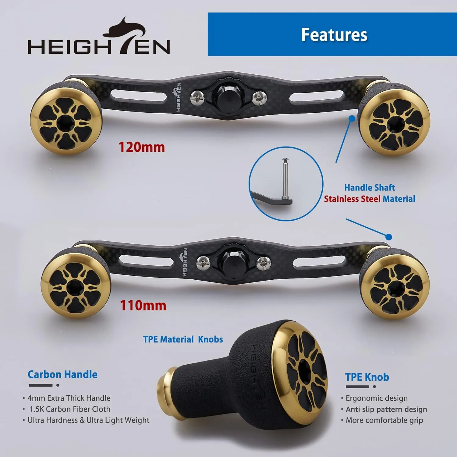 Fishing Reel Handle for Shiman0 Daiwa Abu Garcia Penn Kaking Lew's Baitcasting Reel Power Handle Crank Accessory