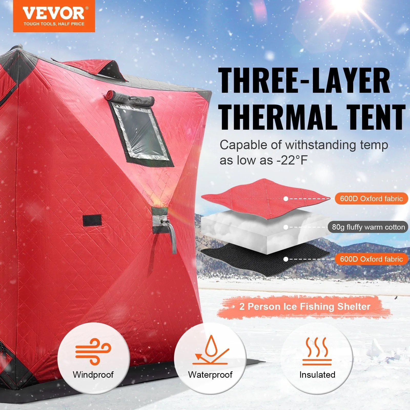 Fishing Tent Person 1-2 Pop-Up Client satisfaction Customizable options Shanty Ice Portable