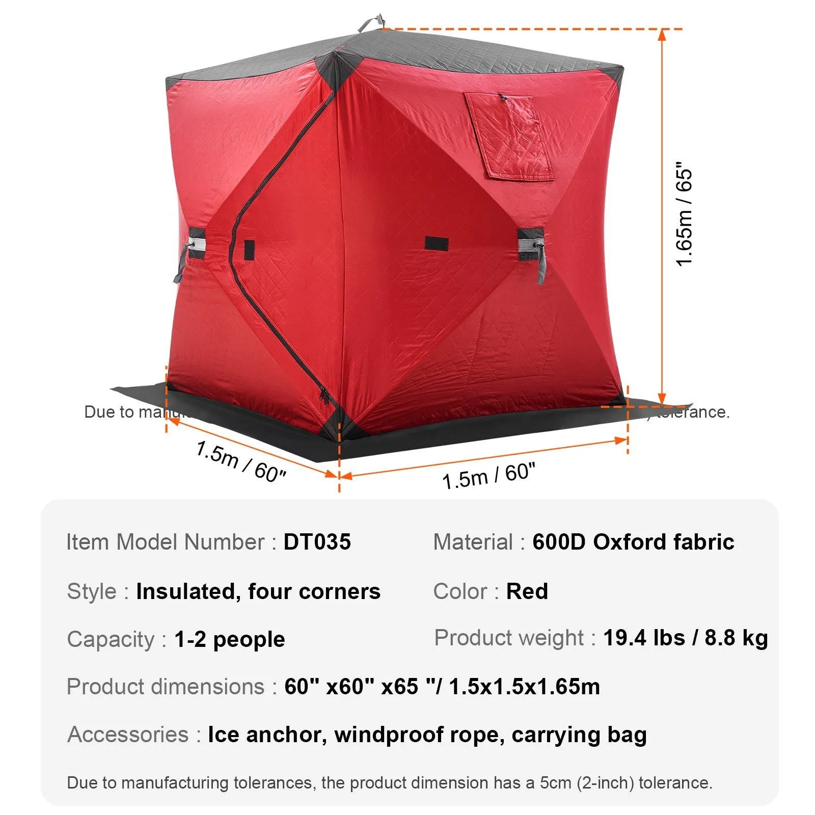 Fishing Tent Person 1-2 Pop-Up Client satisfaction Customizable options Shanty Ice Portable
