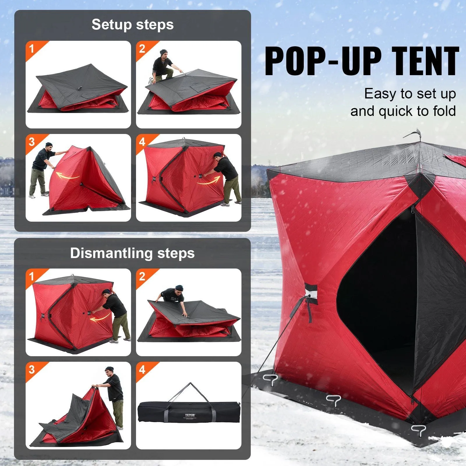 Fishing Tent Person 1-2 Pop-Up Client satisfaction Customizable options Shanty Ice Portable