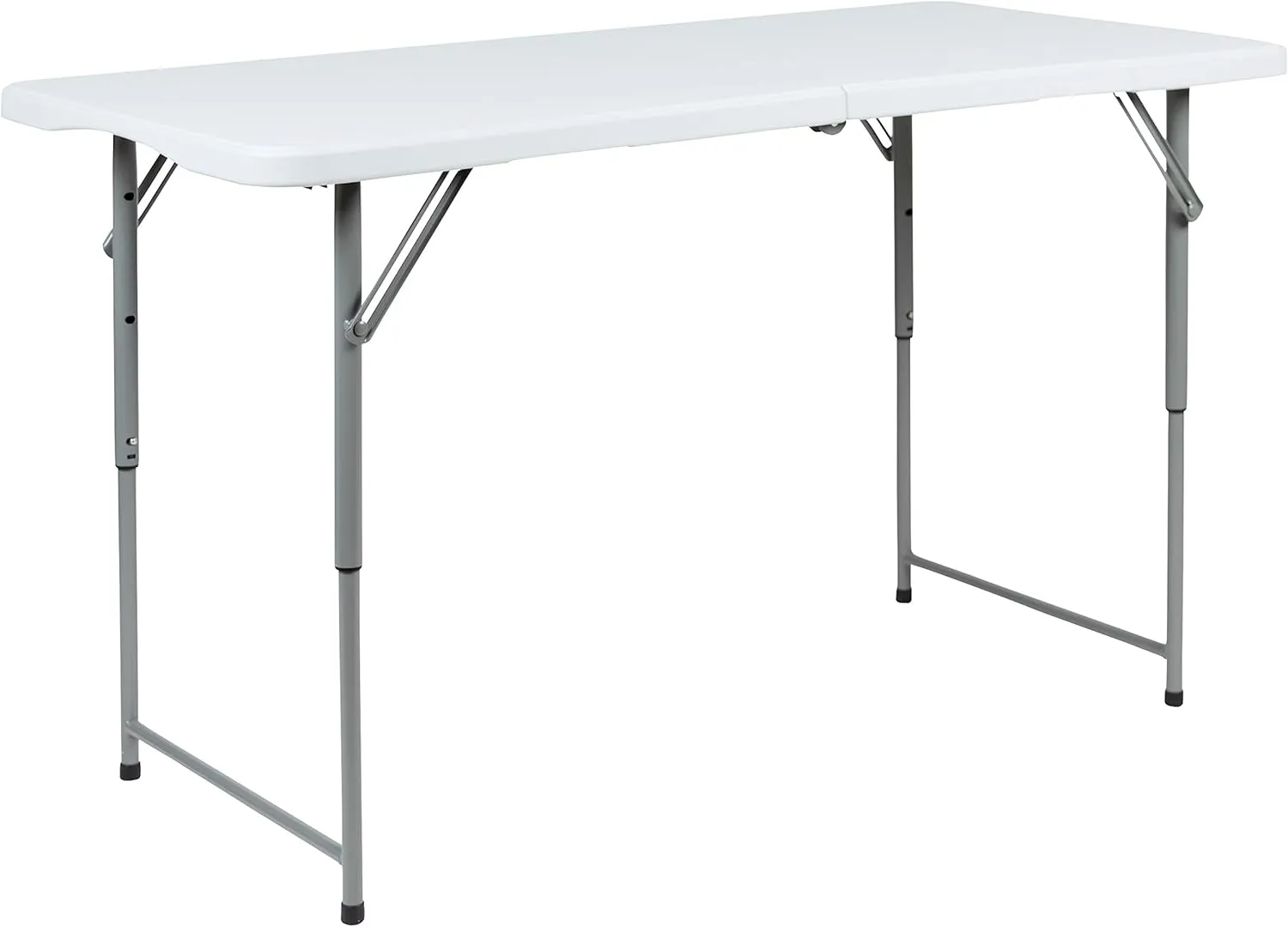 Flash Furniture 4-Foot Height Adjustable Bi-Fold Granite White Plastic Folding Table