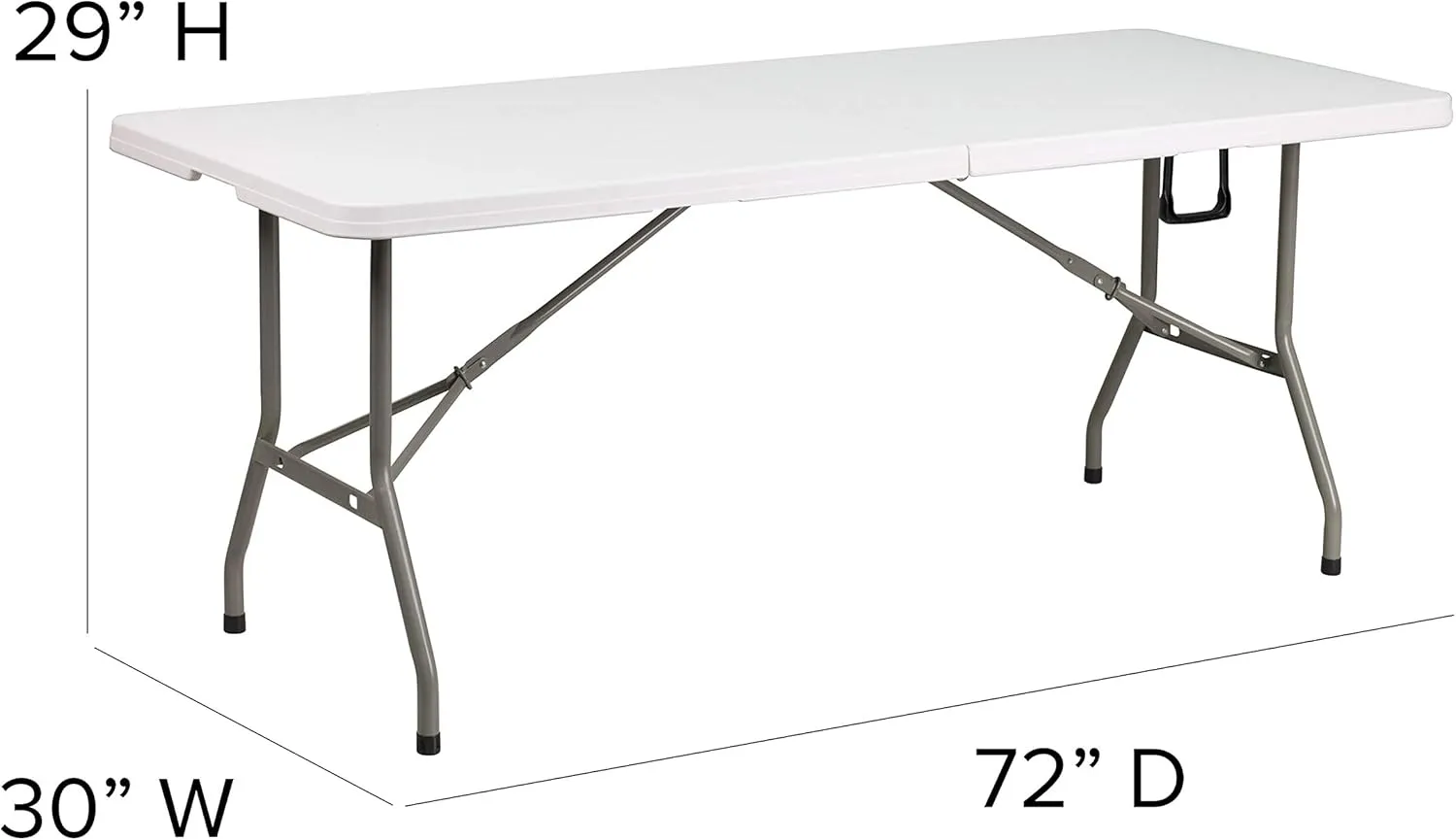 Flash Furniture Elon 6' Rectangular Plastic Folding Event Table, Portable Banquet Table for Indoor/Outdoor Events, White