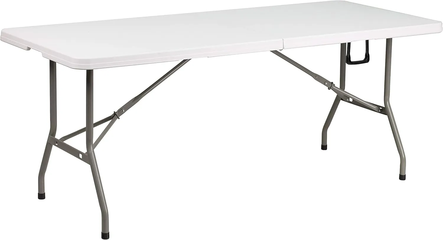 Flash Furniture Elon 6' Rectangular Plastic Folding Event Table, Portable Banquet Table for Indoor/Outdoor Events, White