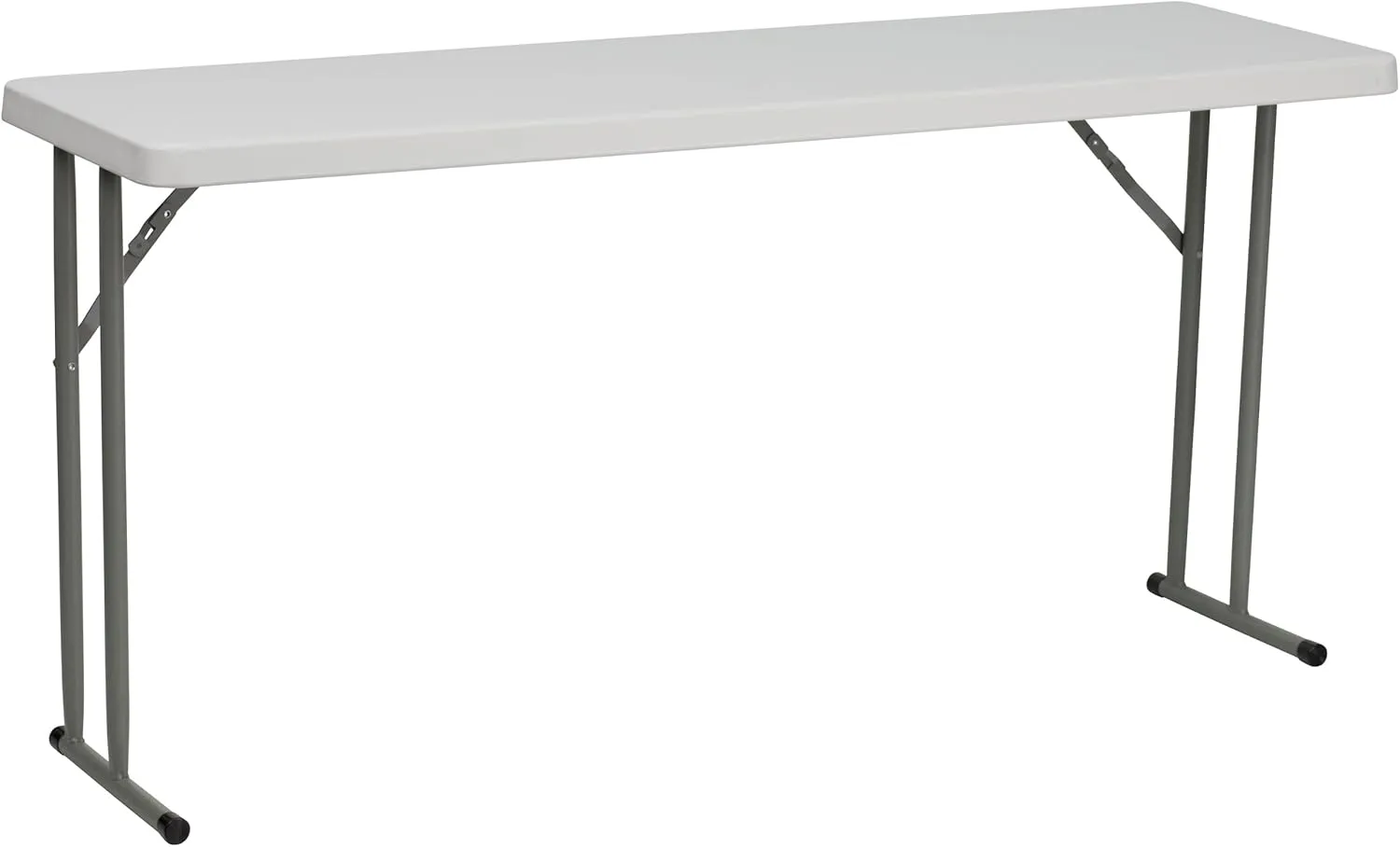 Flash Furniture Kathryn 5' Plastic Folding Training and Event Table, Rectangular Folding Training Table with 330-lb. Static Weight Capacity, White
