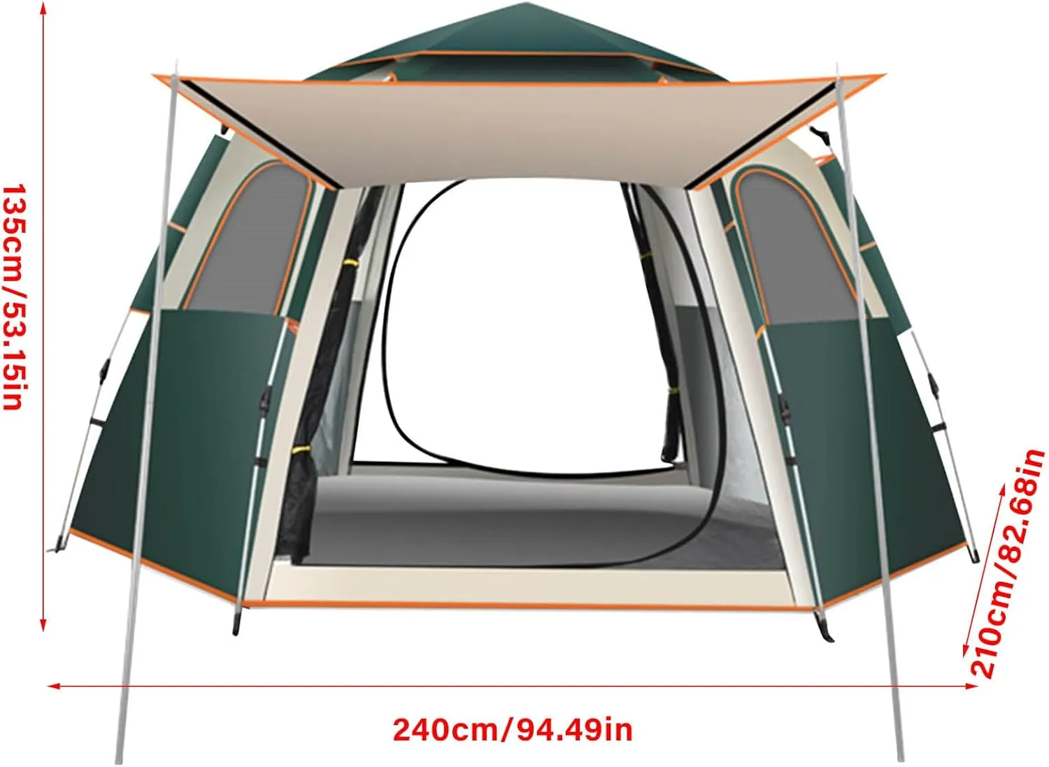 FLEXMAN Camping Tent, Oxford Cloth Automatic Pop Up Waterproof Double Layer Family Tent, Rainproof Waterproof All Weather Tent for Hiking Traveling Backpacking Fishing