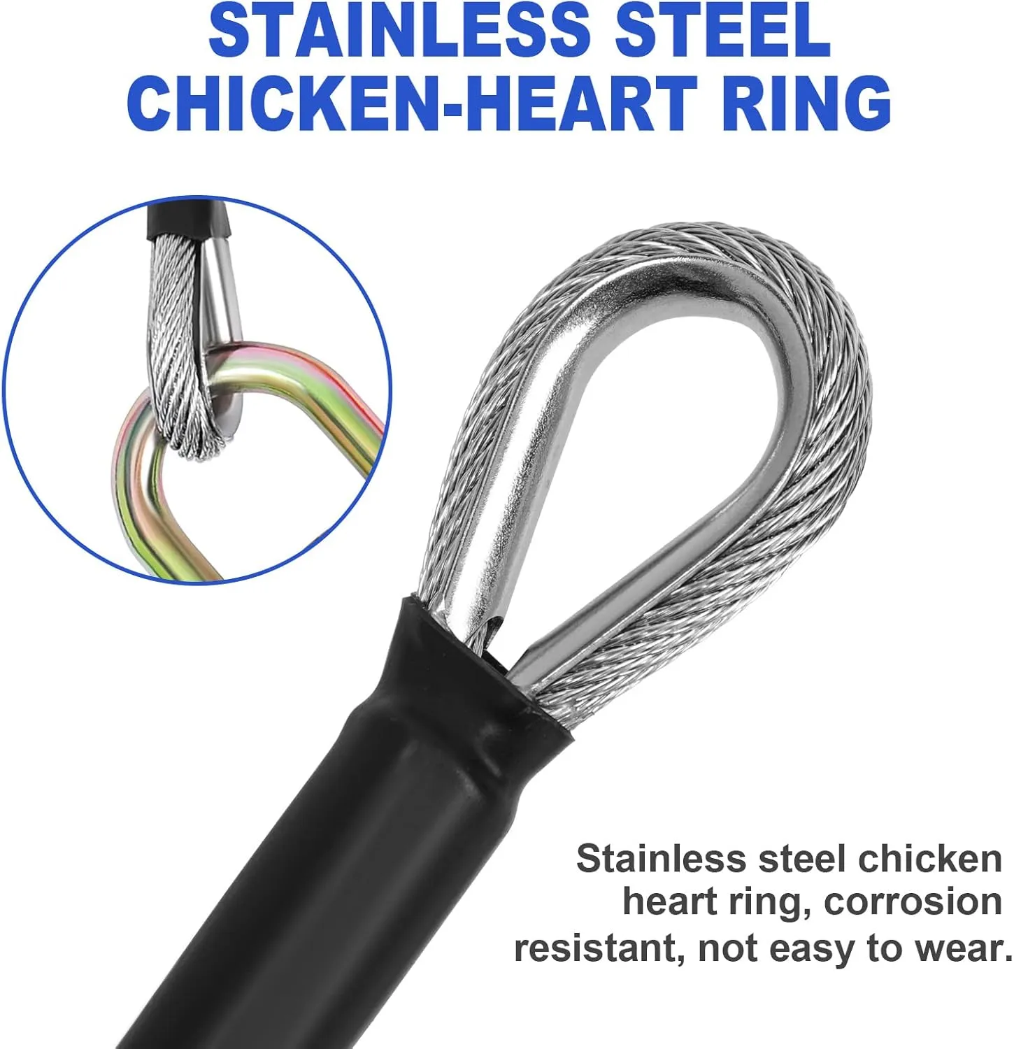 Flip Line, Wire Core Flipline 1/2" X 12', Wire Core Flip Line Kit with Triple Lock Carabiner Adjuster, Steel Swivel Snap, Climbing Flipline for Fall Protection, Arborist, Tree Climbers, Blue