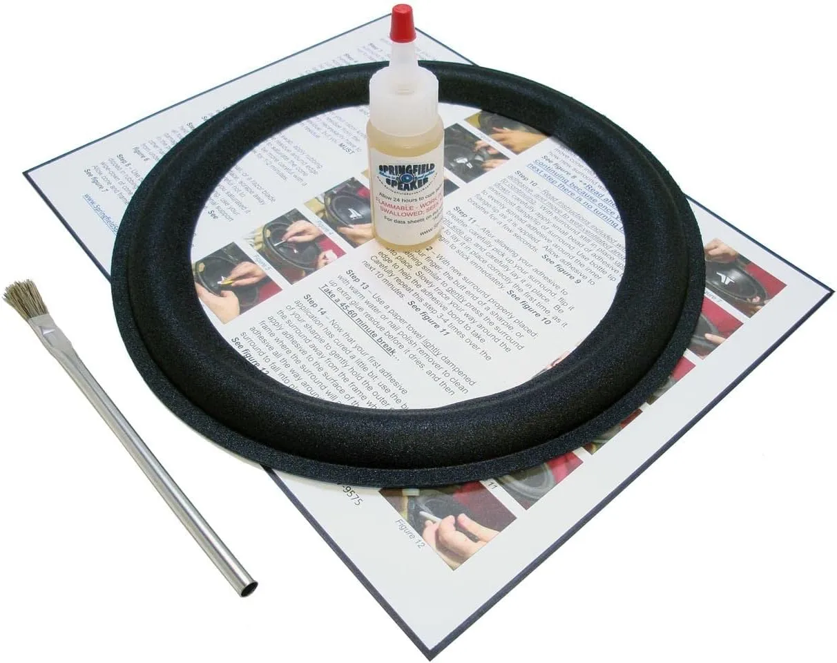 Foam Surround Edge Repair Kit - 1 Speaker Kit - 10 Inch - Compatible with Boston Acoustics A-100, A100, A-120, A120, A-150, A150, A-200, A200, HD-10, HD10, 710LF, 975, Many More