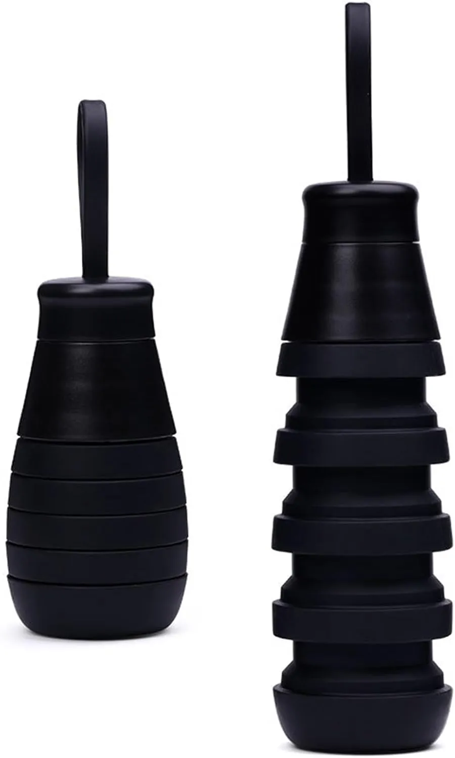 Foldable Silicone Water Bottle 500ml, Collapsible Travel Bottle with Easy-Open Lid, BPA-Free Food Grade Material, Leak-Resistant for Hiking, Gym, School (black)