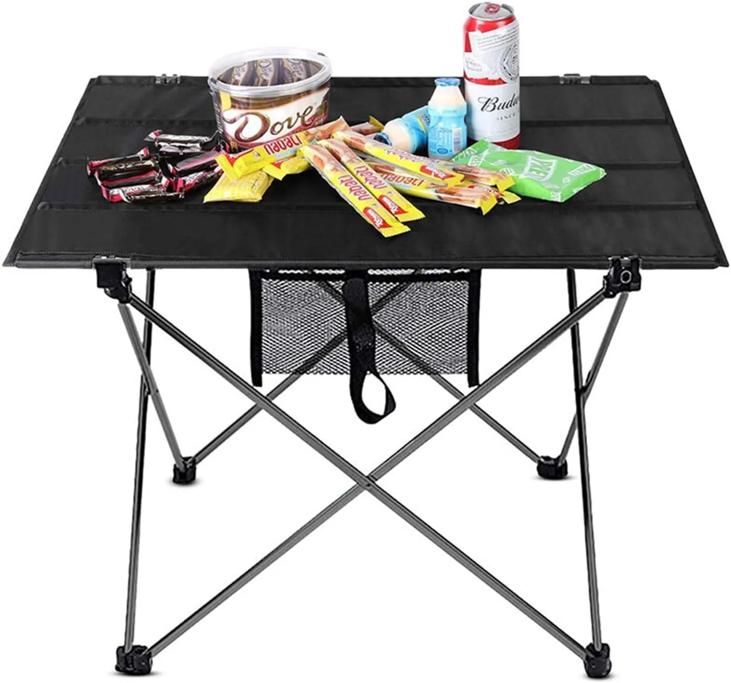 Folding Dining Table Ultra Light Aluminum Alloy Traveling Table Fishing Portable Folding Table Outdoor Camping Home Barbecue Picnic (Color : 8249-Gray)