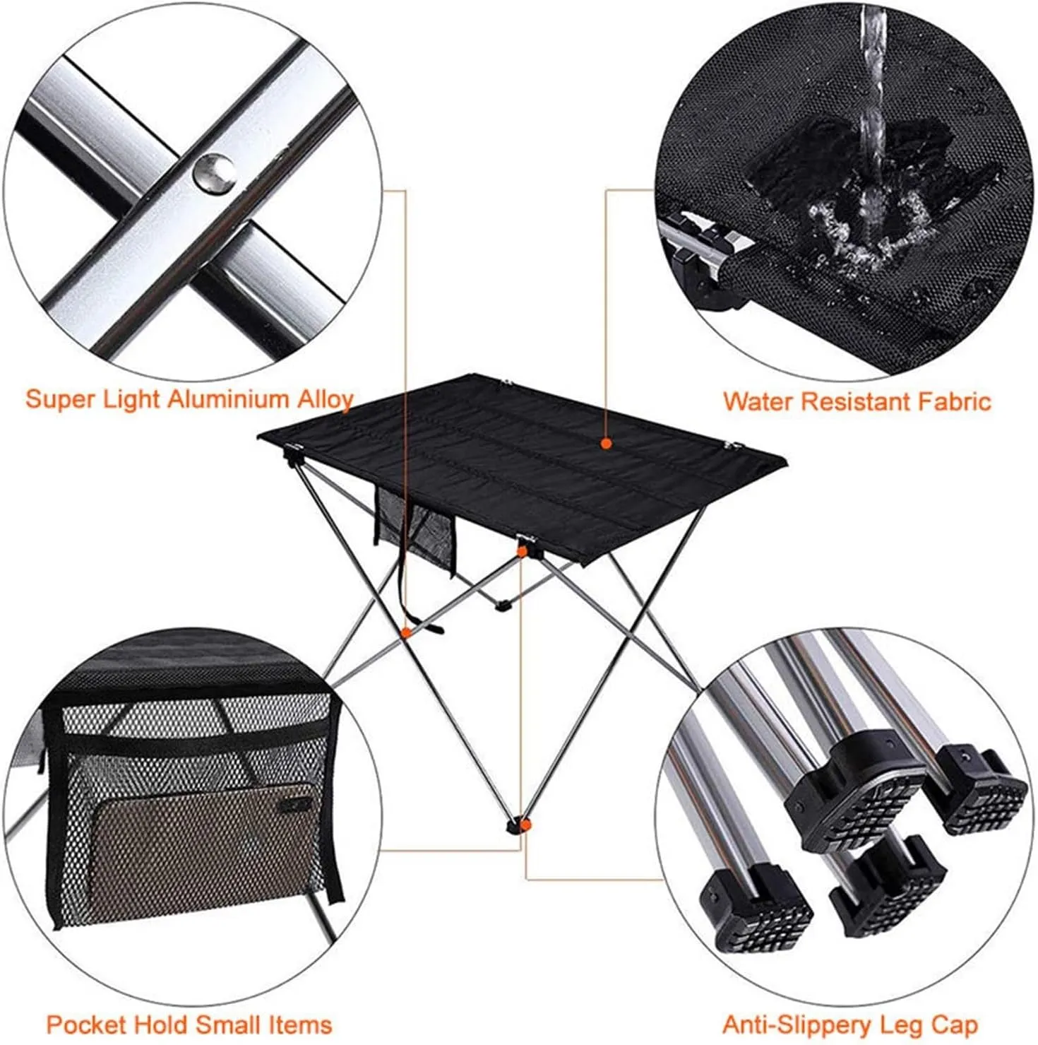 Folding Dining Table Ultra Light Aluminum Alloy Traveling Table Fishing Portable Folding Table Outdoor Camping Home Barbecue Picnic (Color : 8249-Gray)