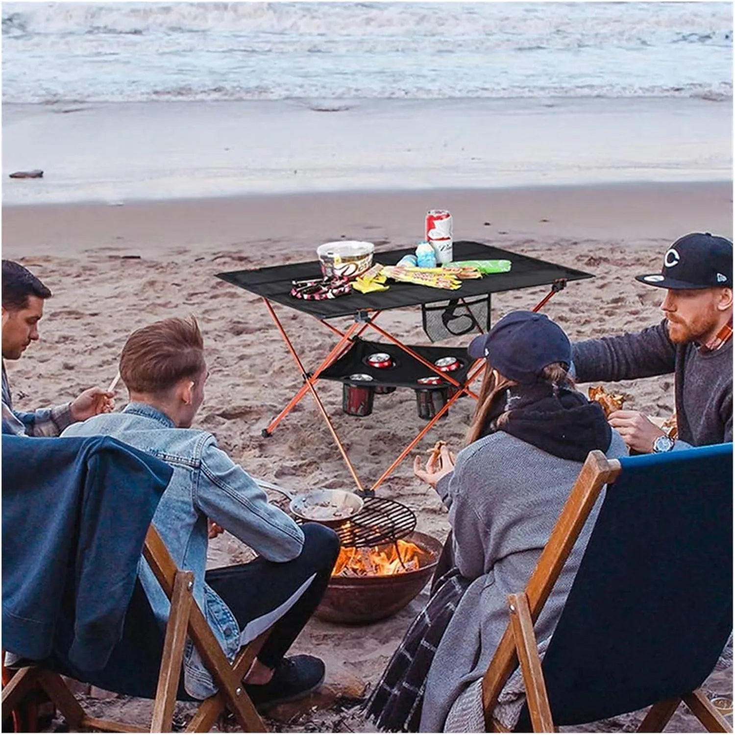 Folding Dining Table Ultra Light Aluminum Alloy Traveling Table Fishing Portable Folding Table Outdoor Camping Home Barbecue Picnic (Color : 8249-Gray)
