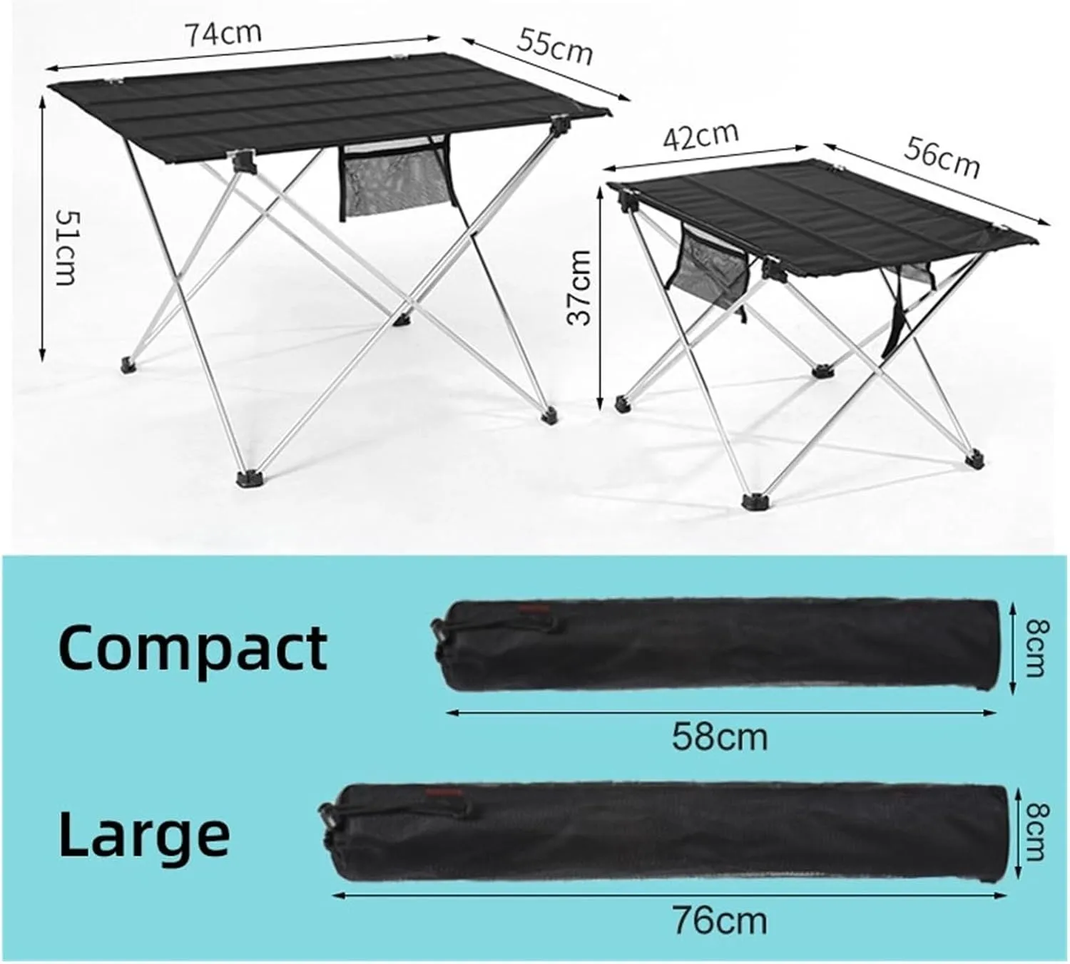 Folding Dining Table Ultra Light Aluminum Alloy Traveling Table Fishing Portable Folding Table Outdoor Camping Home Barbecue Picnic (Color : 8249-Gray)