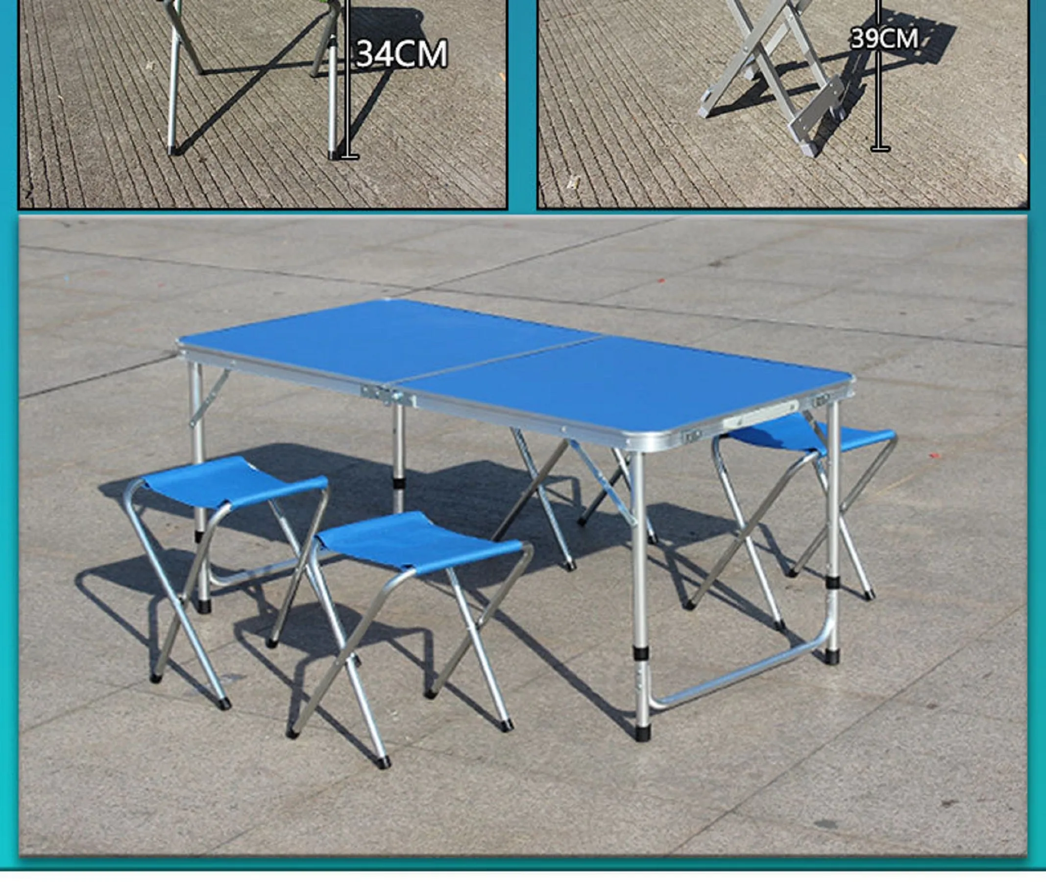 Folding table 4 Aluminum chairs
