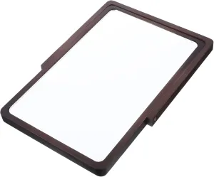 Folding Tabletop Makeup Mirror High Definition Desktop Vanity Mirror with Angle Simple Style for Dressing Table Bedroom Office Use Walnut Finish