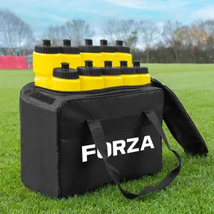 FORZA Team Sports Water Bottles | 25oz Capacity with Portable Carry Bag or Foldable Carrier - BPA-Free Plastic for Hydration on the Go (Carry Bag, Yellow)