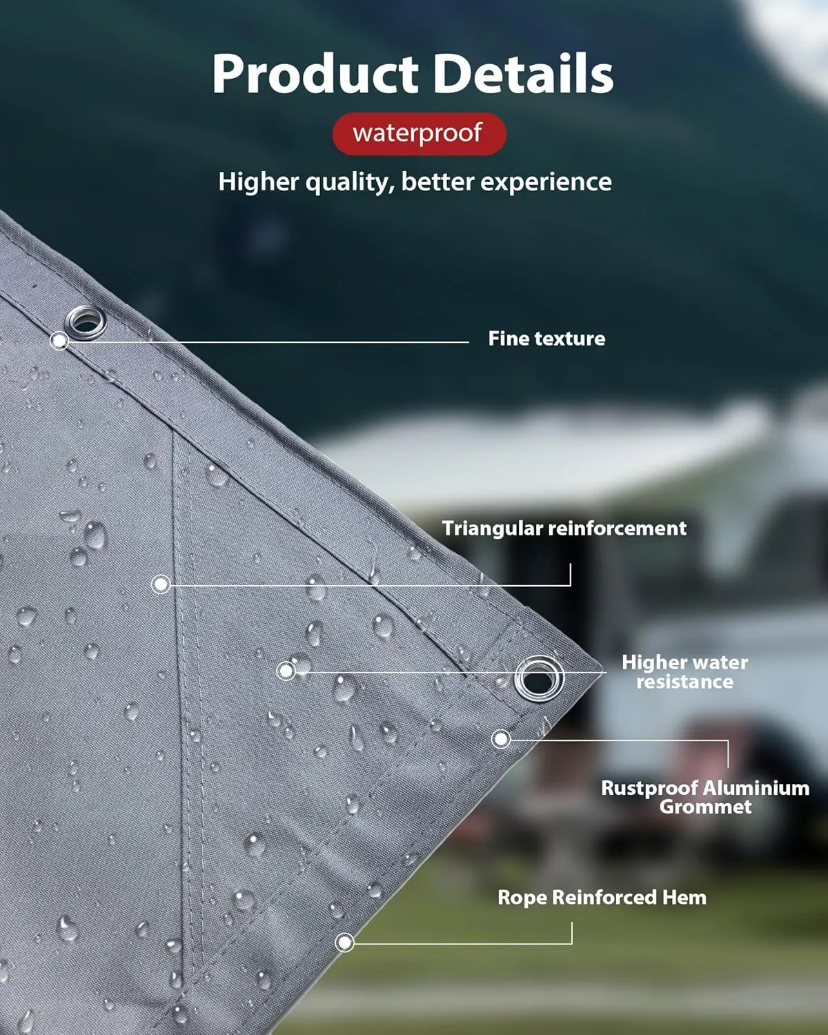 FoundGo Canvas Tarp 6x8ft Heavy Duty Waterproof Tarps with Grommets, UV Resistant, 22 Mil Tarpaulin,14 oz Durable Cloth Covers for Car, Roof, Boat, Camp, Canopy, Woodpile with Ropes-Grey