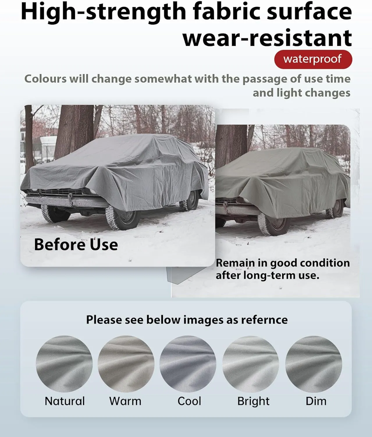 FoundGo Canvas Tarp 6x8ft Heavy Duty Waterproof Tarps with Grommets, UV Resistant, 22 Mil Tarpaulin,14 oz Durable Cloth Covers for Car, Roof, Boat, Camp, Canopy, Woodpile with Ropes-Grey