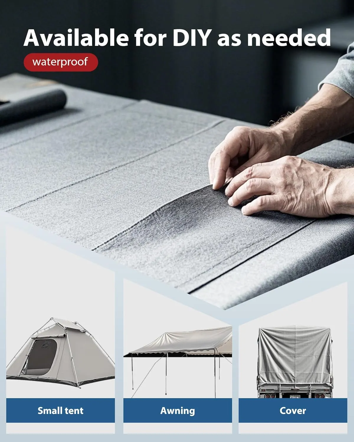 FoundGo Canvas Tarp 6x8ft Heavy Duty Waterproof Tarps with Grommets, UV Resistant, 22 Mil Tarpaulin,14 oz Durable Cloth Covers for Car, Roof, Boat, Camp, Canopy, Woodpile with Ropes-Grey