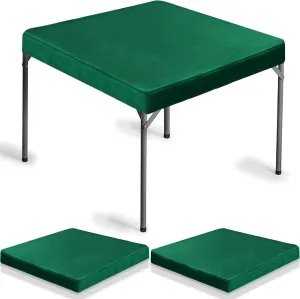 Frienda 2 Pack Game Table Cover 34 x 34 Inches Felt Game Tablecover Folding Tablecloth for Card Table for Playing Poker Mahjong Games