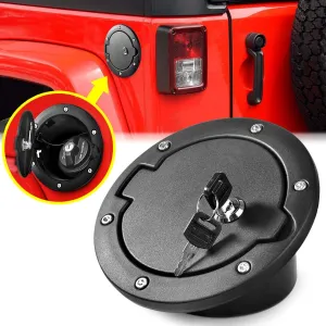 Fuel Filler Door Locking Gas Tank Cap Cover for Jeep Wrangler Accessories 2007-2018 JK Unlimited Rubicon Sahara