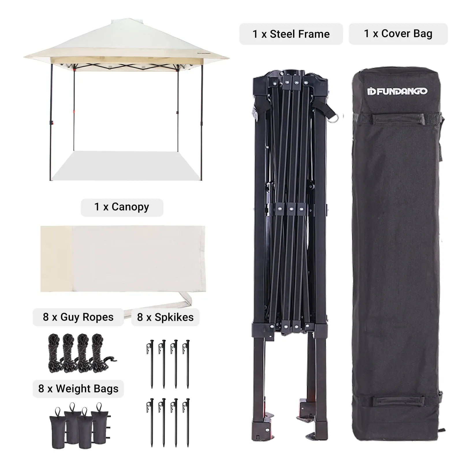 FUNDANGO 10x10ft Pop Up Outdoor Canopy Tent Sun Shelter Tent